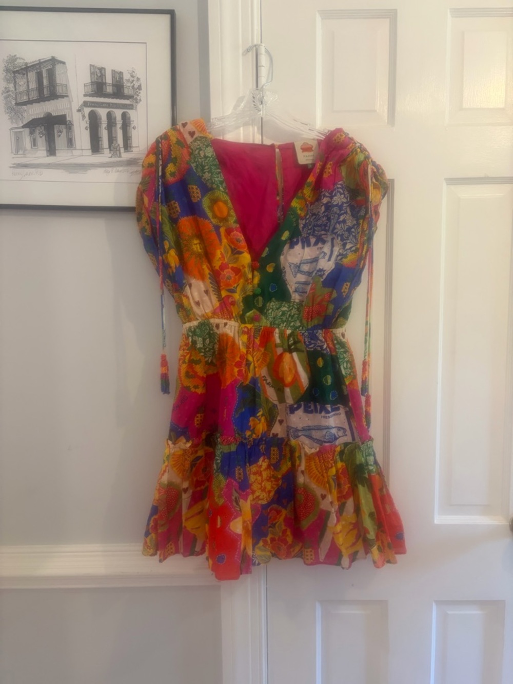 FARM Rio Lobster Fish Hearts Sun Minidress size medium